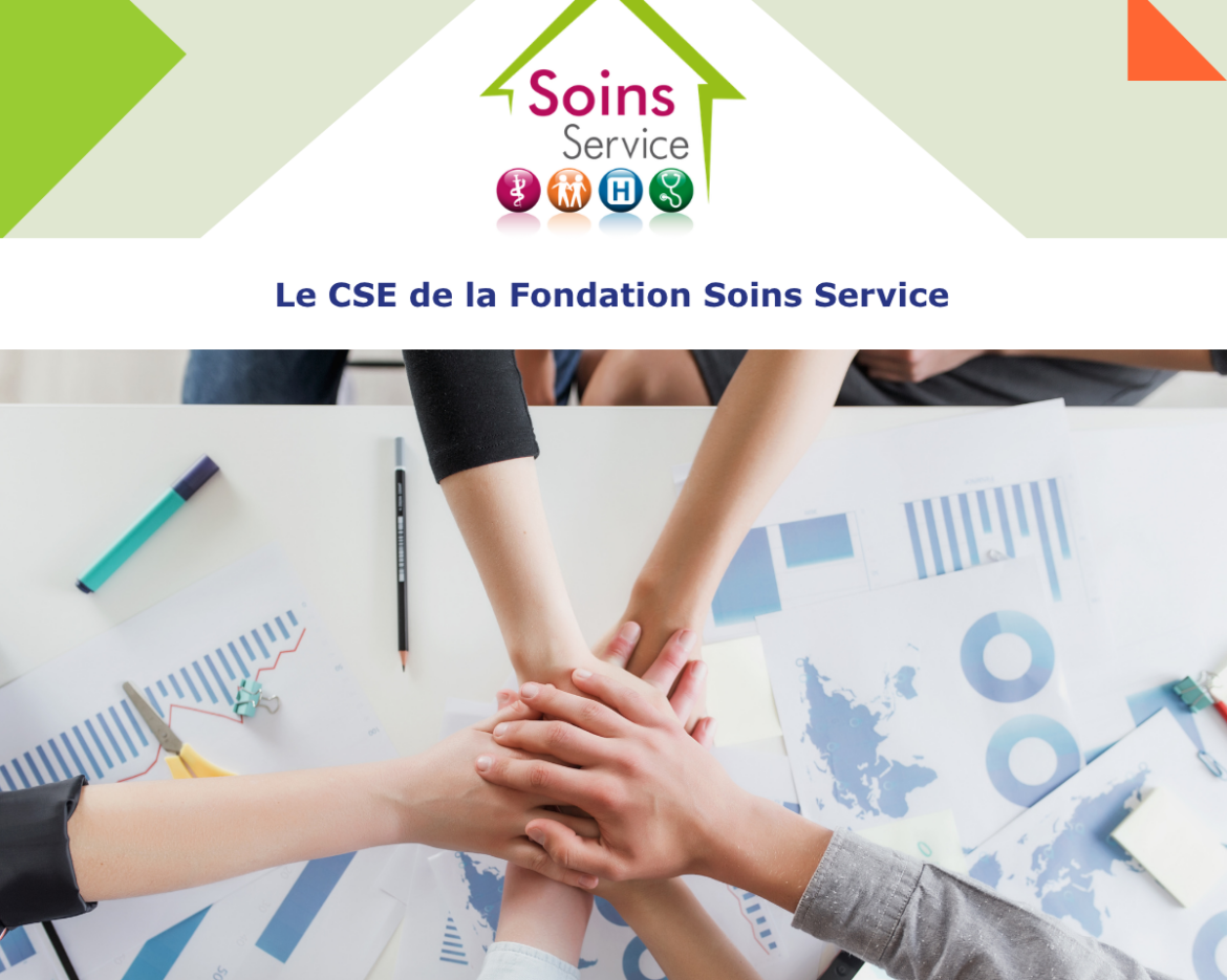 Visuel illustrant des mains ensembles. Cela permet d'illustrer le CSE de la Fondation Soins Service